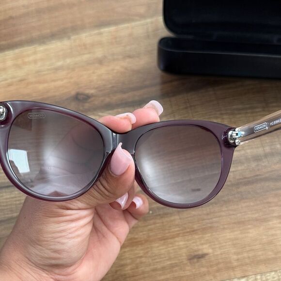 COACH Women\'s Purple Crystal Sunglasses Coach L060 Audrey Hc8064 main image 6